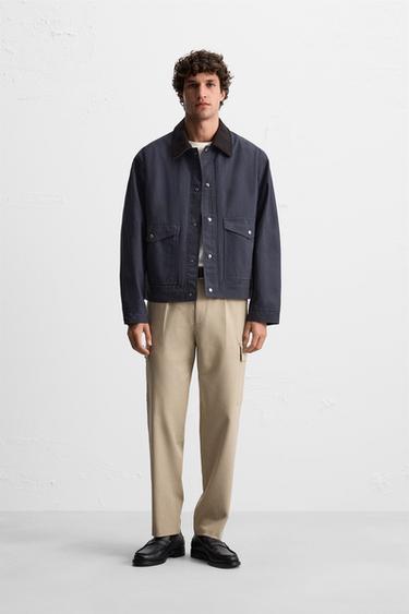 PLEATED CARGO TROUSERS - camel by Zara - Image 0