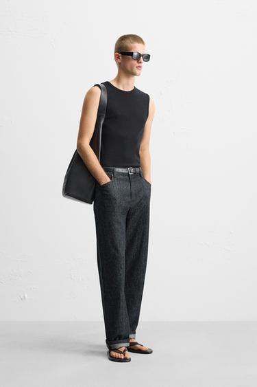 CAMISETA TANK RIB - Negro de Zara - Imagen 0