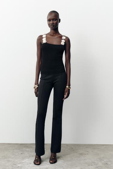 FLORAL KNIT TOP - Black by Zara