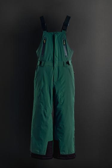 WATER-RESISTANT AND WINDPROOF LONG DUNGAREES RECCO® SYSTEM SKI COLLECTION - Green by Zara