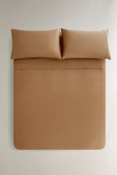 PERCALE DUVET COVER (300 THREAD COUNT) - Mid-camel by Zara