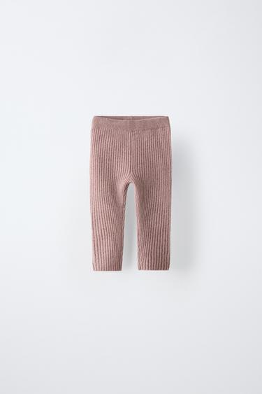RIBBED CASHMERE LEGGINGS - Pink by Zara