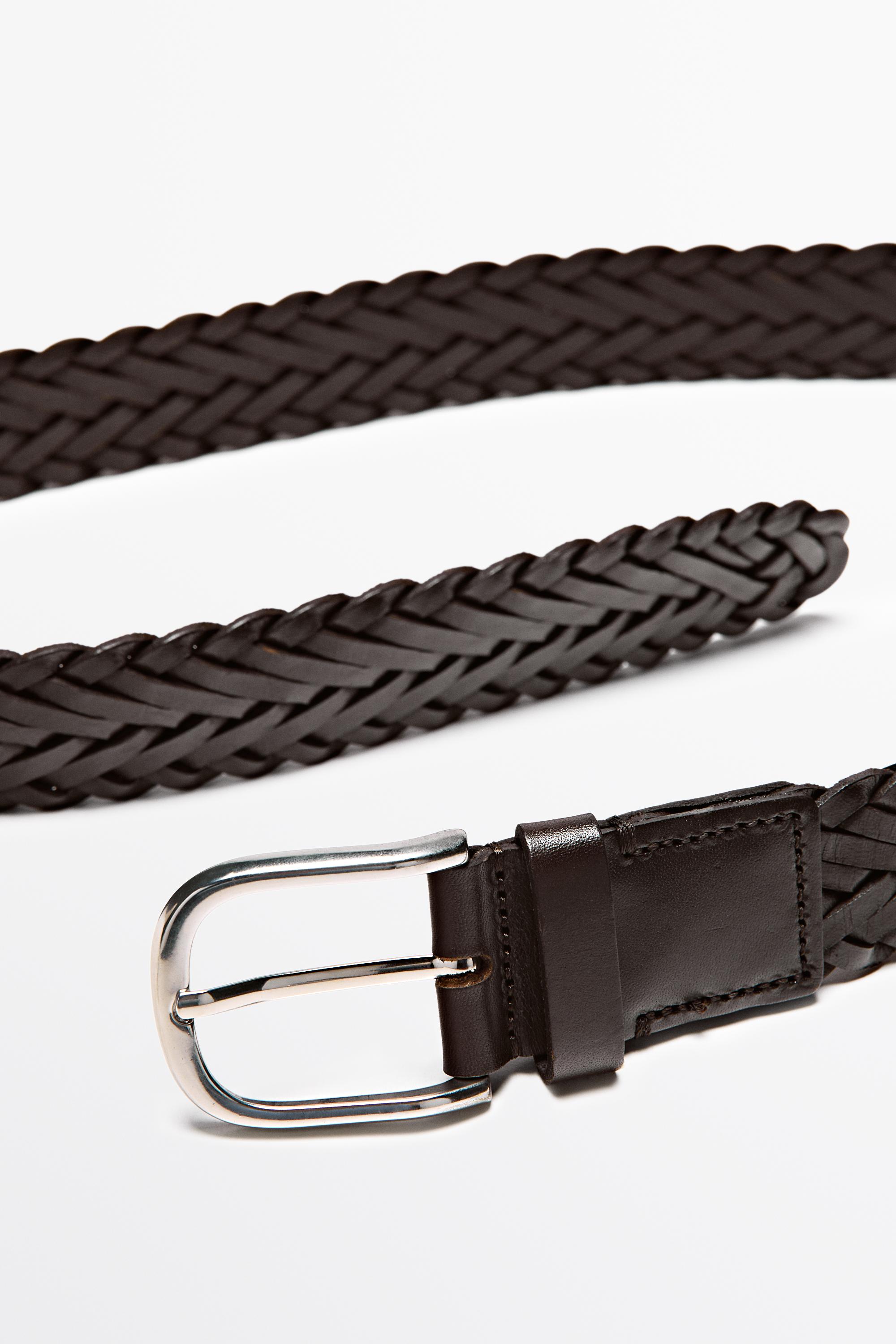 Braided leather belt