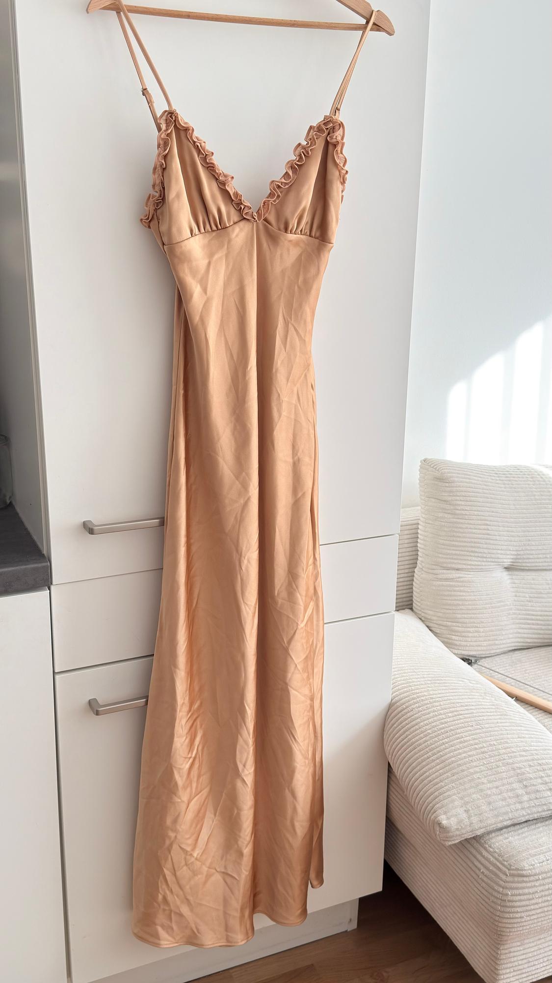 SATIN DRESS WITH MATCHING RUFFLES - Image 2