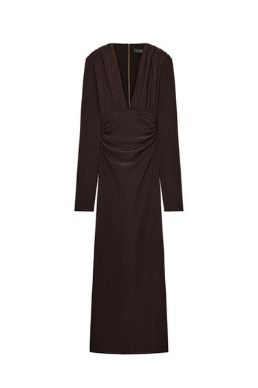DRAPED MIDI DRESS