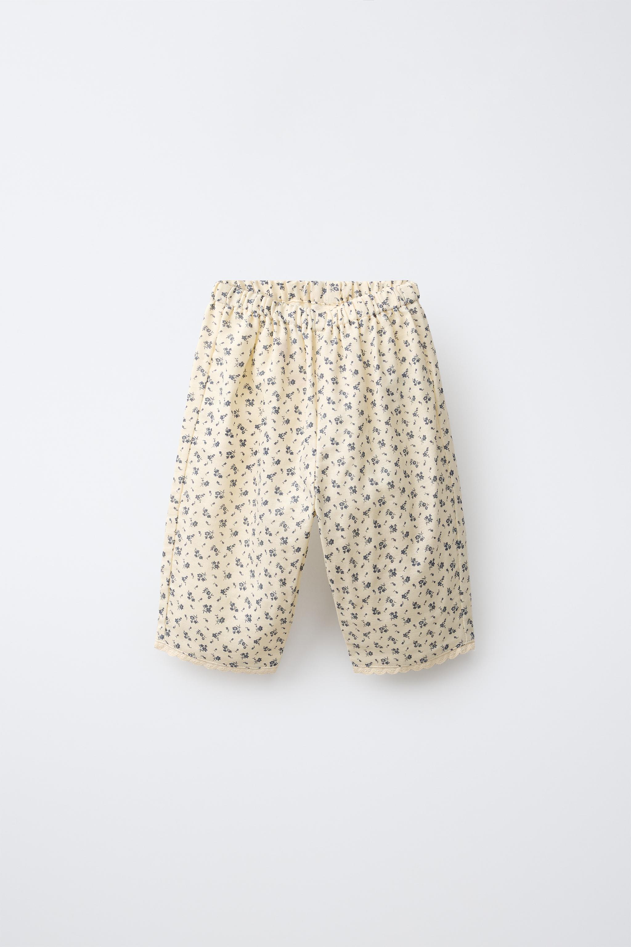 Детские брюки Zara FLORAL BAGGY PANTS