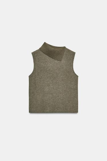 ΤΟΠ SOFT TRICOT - Πράσινο σταχτί του Zara