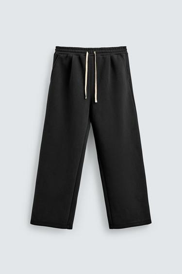 Zara TECHNICAL PLEATED JOGGER PANTS - Black