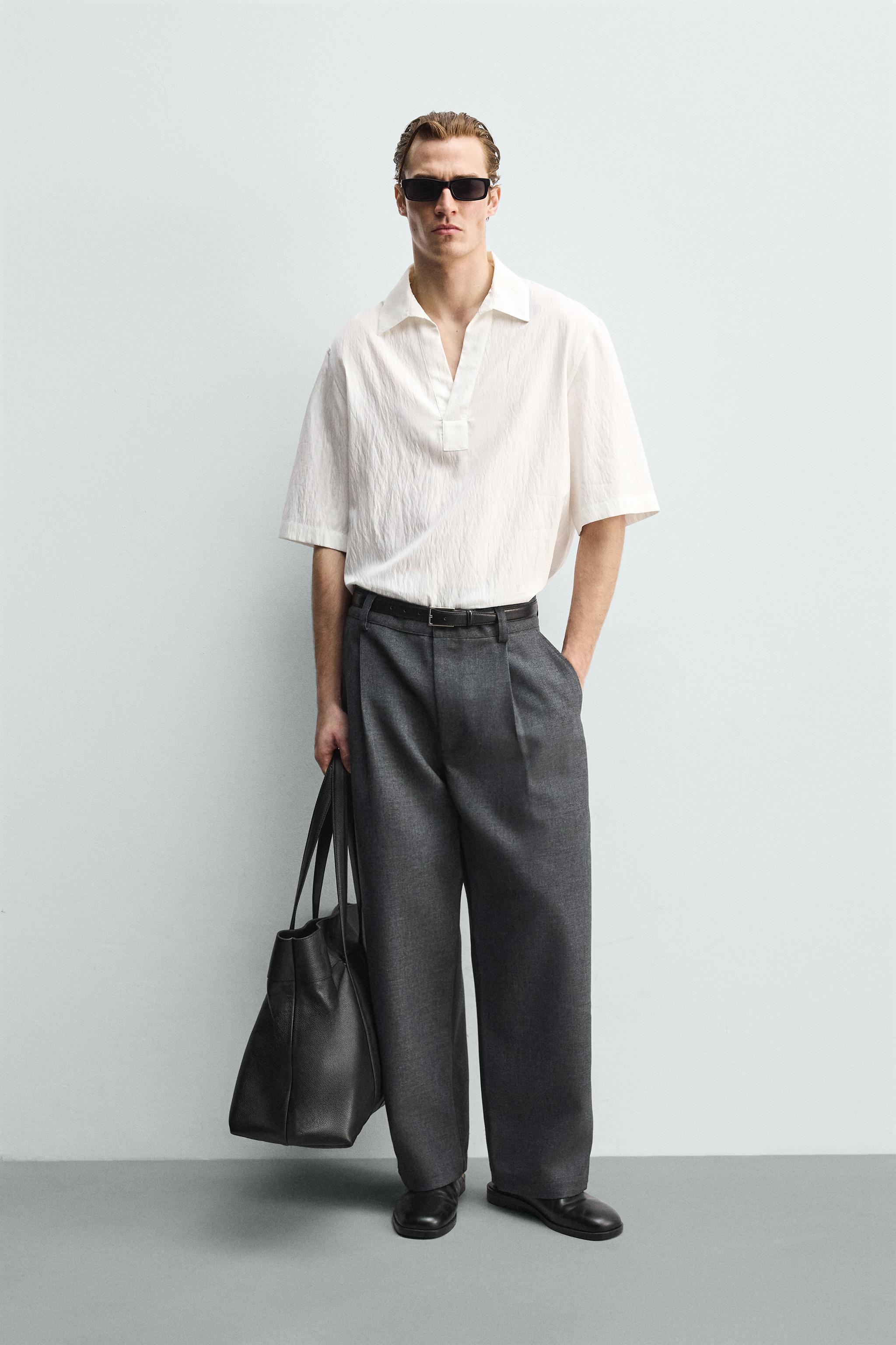 mozuzaraページ TEXTURED STRIPED POLO SHIRT - White | ZARA United States