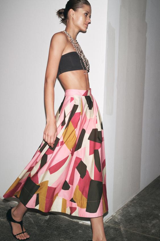 Falda Tableada Faldas Midi Zara Outfit Falda Midi Falda Blanca