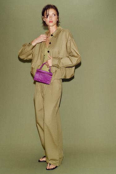 Zara KOŽNA VANITY TORBA – Ljubičasta