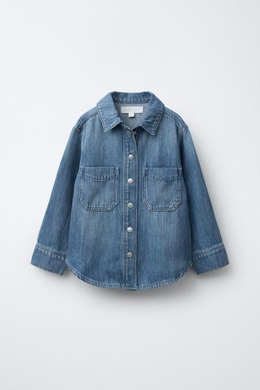 Zara DENIM OVERSHIRT - Blue