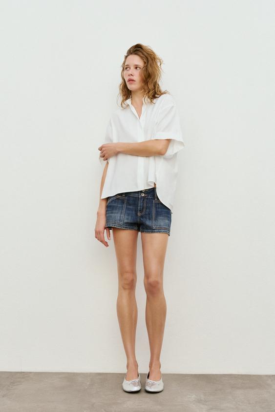 CAMISA FLUIDA MANGA CORTA - Blanco de Zara - Imagen 0
