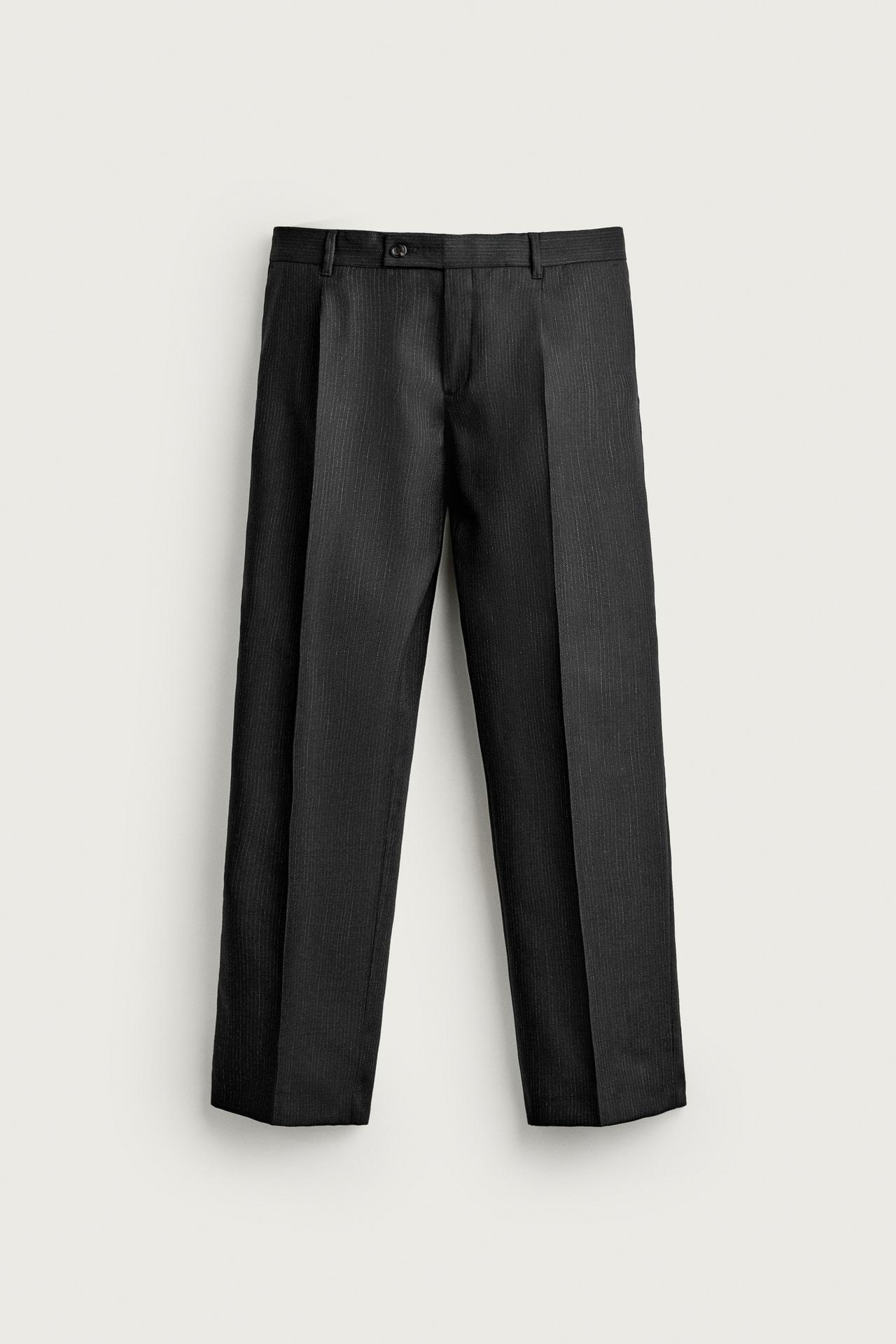 100% WOOL MANTECO® SUIT PANTS — Anthracite grey