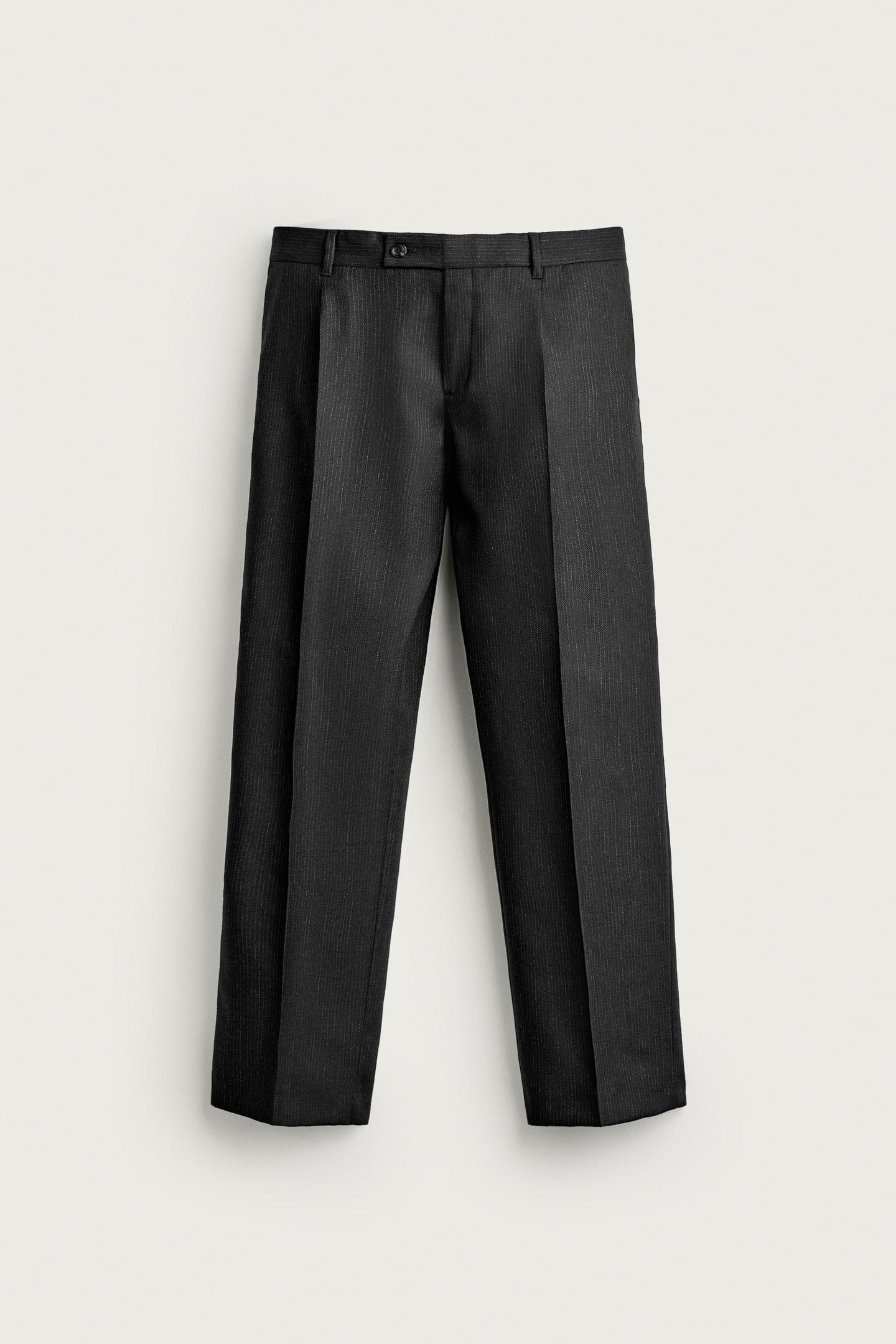 Мужские брюки Zara 100% Wool Manteco® Suit, цвет: Антрацитовый серый — фото 5