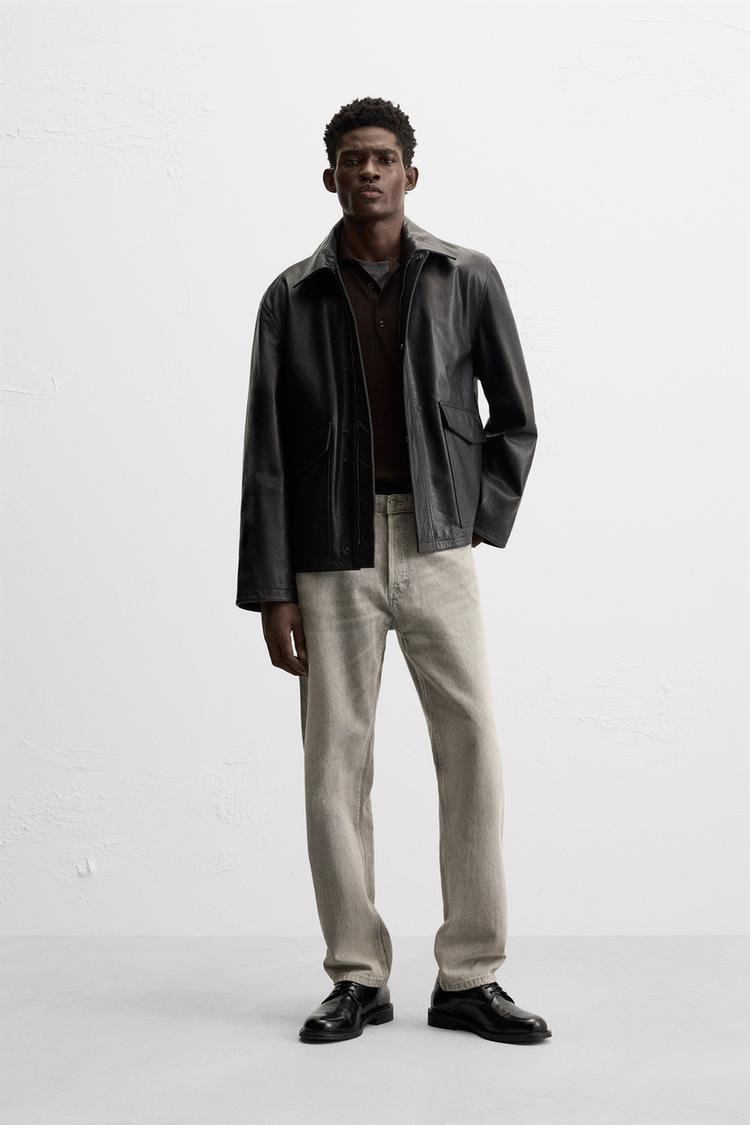 LEATHER PARKA WITH POCKETS - Black | ZARA South Africa