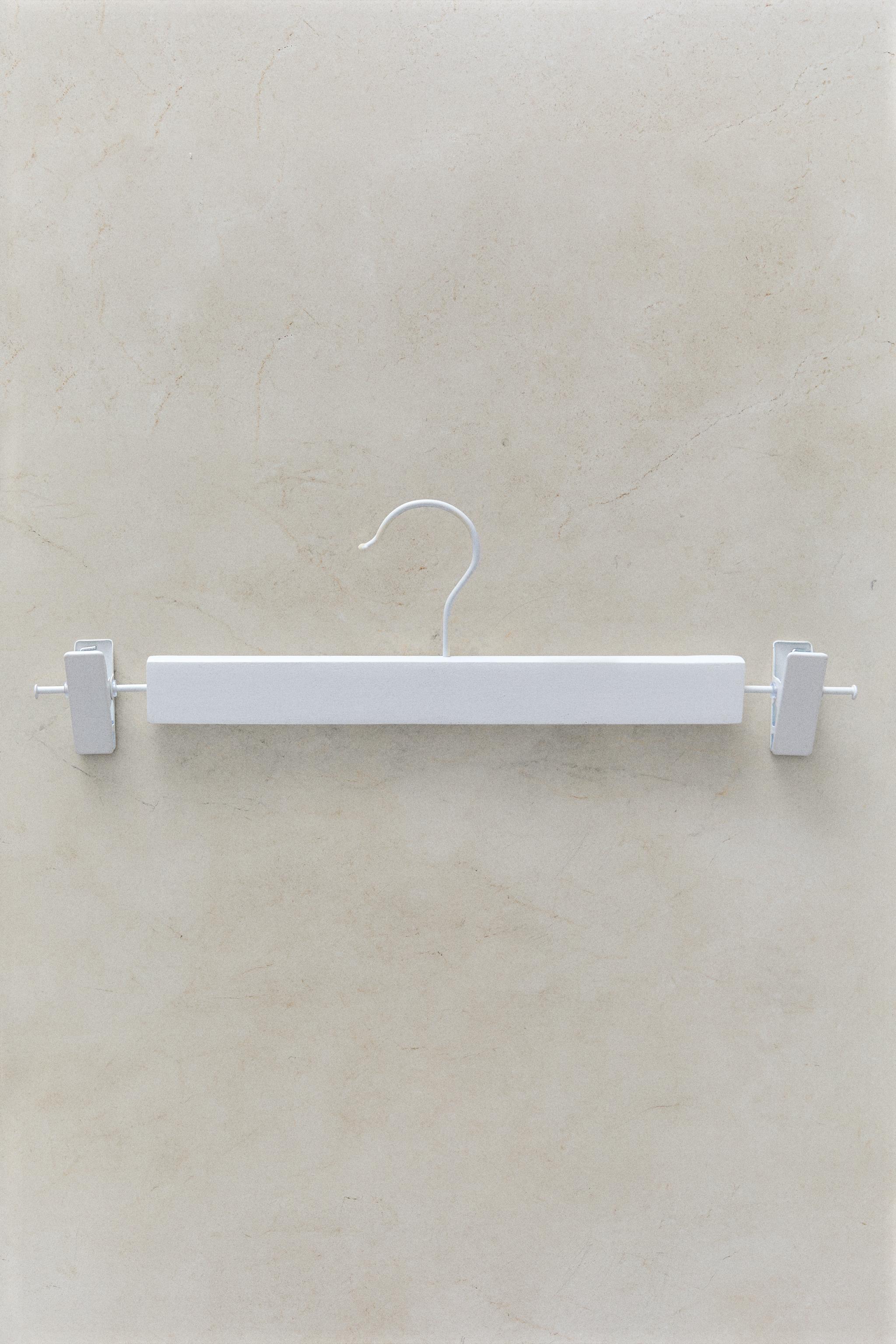 WOODEN SKIRT HANGER (SET OF 3) — White
