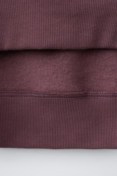 RAISED SLOGAN SWEATSHIRT - Burgundy by Zara - Image 3