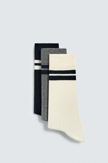 STRIPED SOCKS 3-PACK - various by Zara