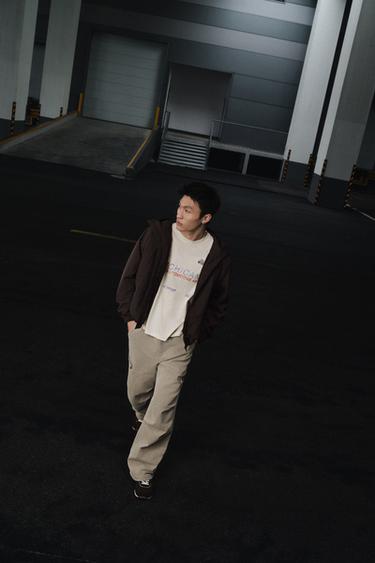 Zara 拼接搖粒絨撥水科技夾克 - 棕色