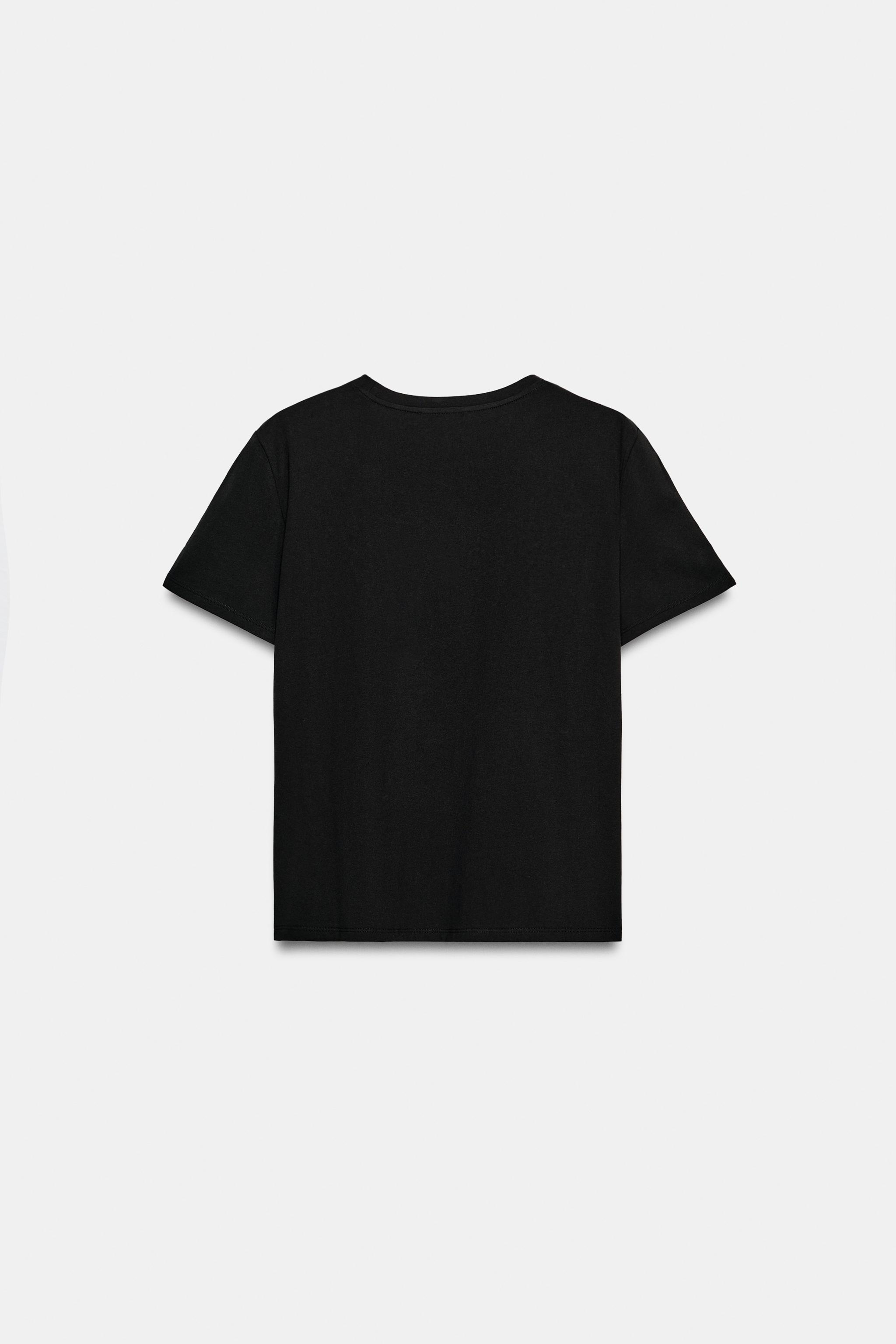 Женские футболки Zara COTTON EMBROIDERED T-SHIRT — фото 8