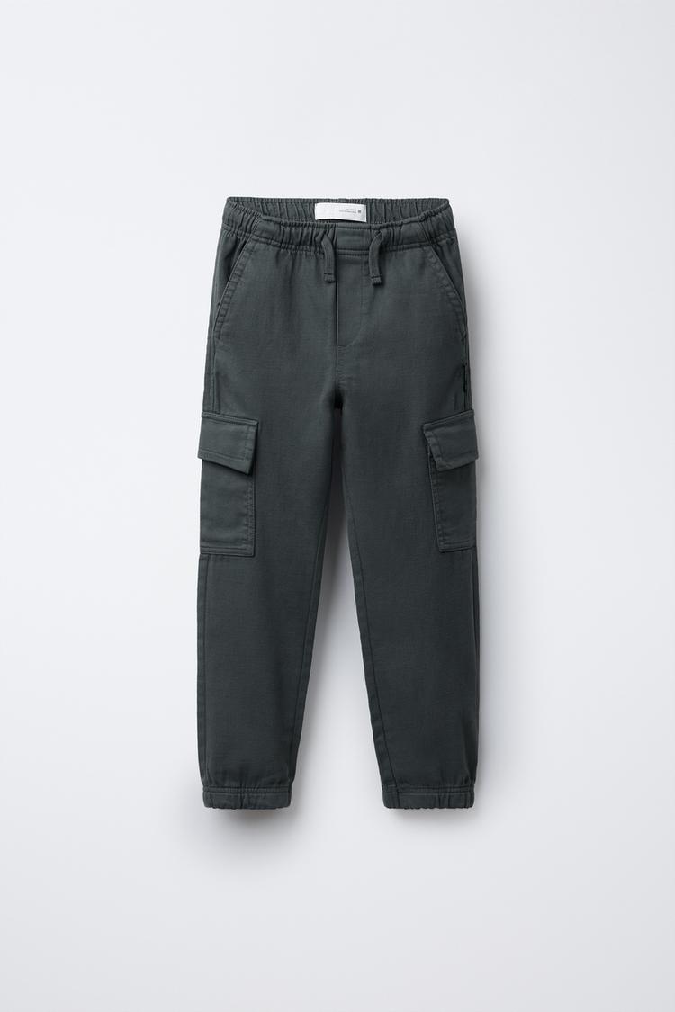 PANTALON SOFT JOGGER CARGO Bleu Acier ZARA France
