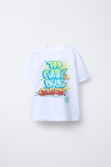 მაისური GRAFFITI პრინტით - Zara-ს White