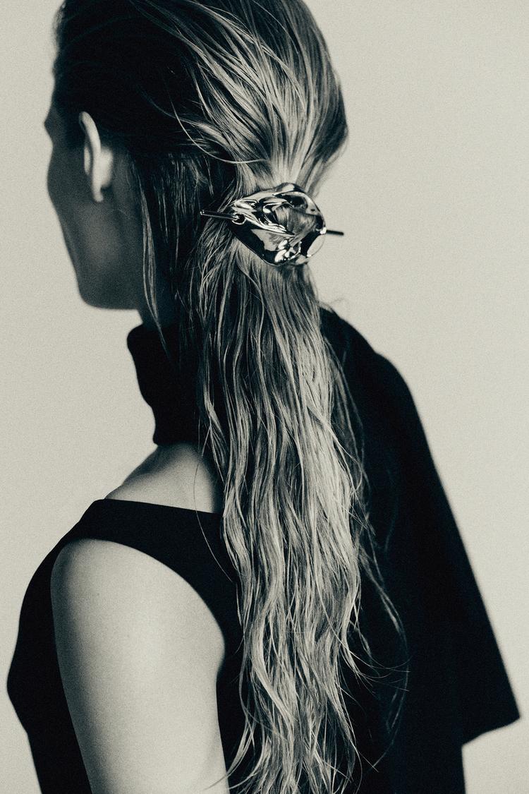 METAL HAIR CLIP — Silver