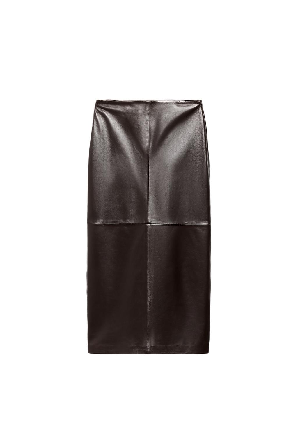 ZW COLLECTION 100% LEATHER MIDI SKIRT - image 3