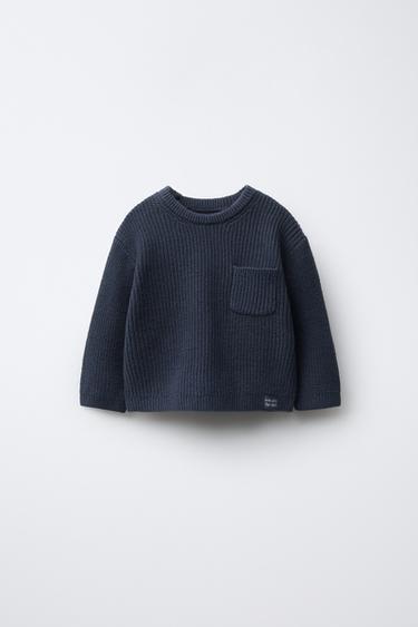 PURL-KNIT JUMPER WITH POCKET - Dark anthracite by Zara