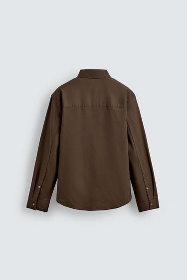 CHEMISE COUPE DÉCONTRACTÉE - Marron clair de Zara - Image 7