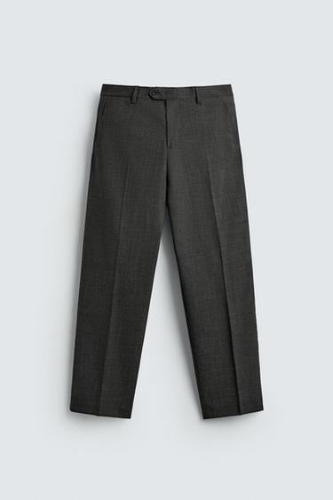 PANTALONS DE VESTIT AMB ESTRUCTURA DE BARREJA DE LLANA - Gris vigoureux de Zara - Imatge 0