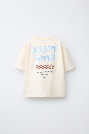 T-SHIRT IMPRIMÉ À INSCRIPTION - Écru de Zara - Image 1