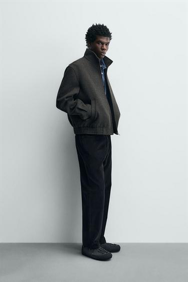 ZIP-UP SYNTHETIC WOOL JACKET - Grey by Zara - Image 3