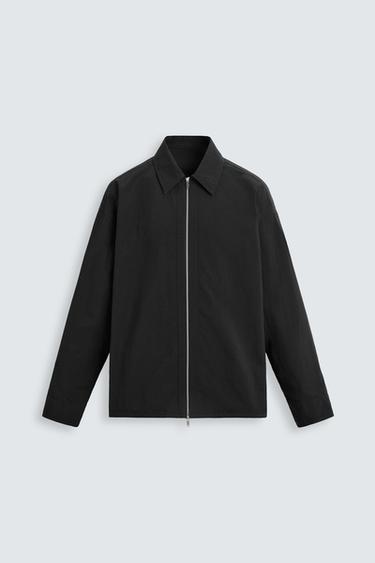 Zara TECHNICAL ZIP OVERSHIRT - Black