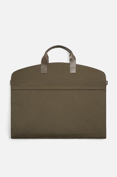 Zara NYLON GARMENT BAG - Khaki Green - Image 0