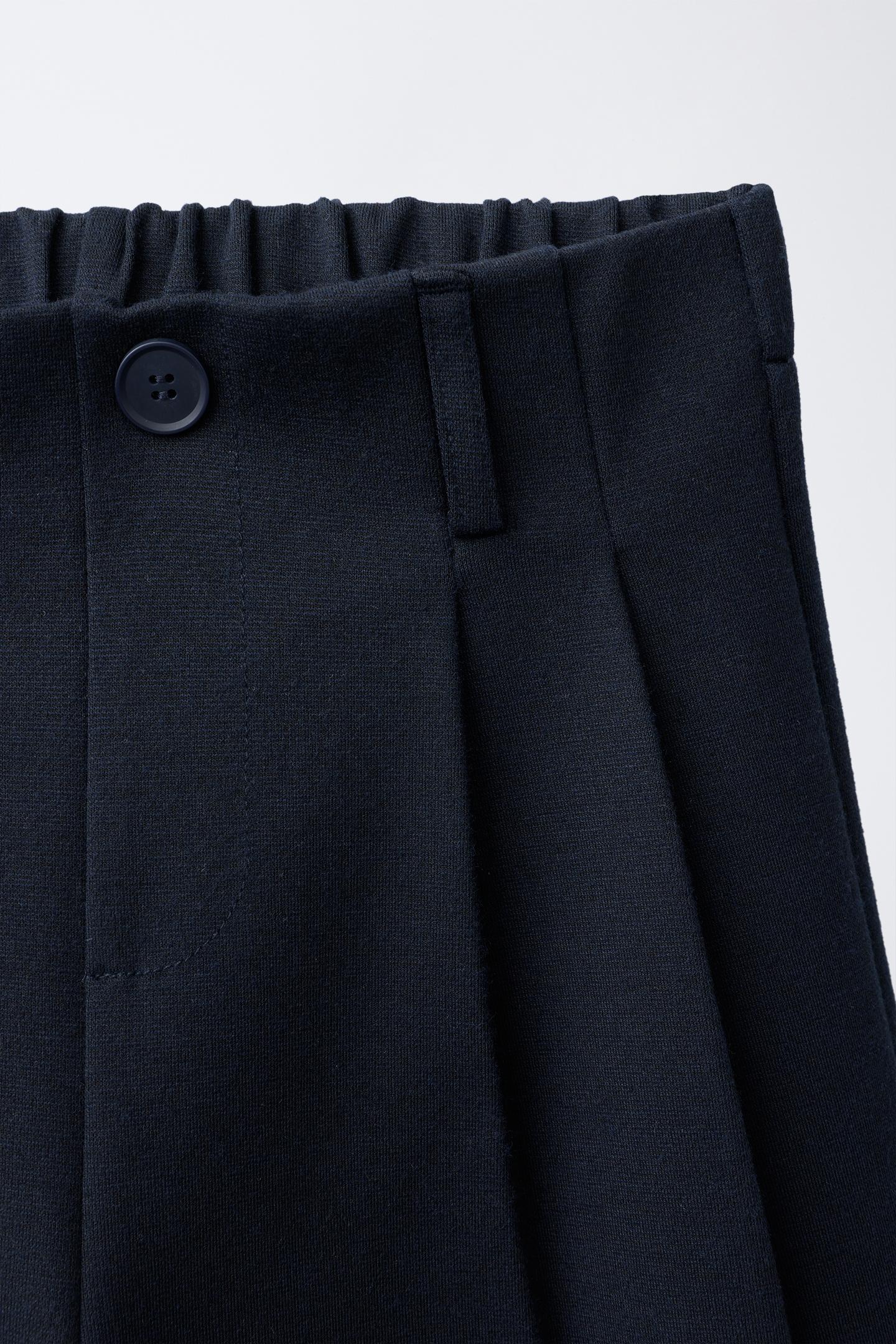 Женские брюки Zara Wide-Leg Pleated, цвет: Тёмно-синий — фото 3
