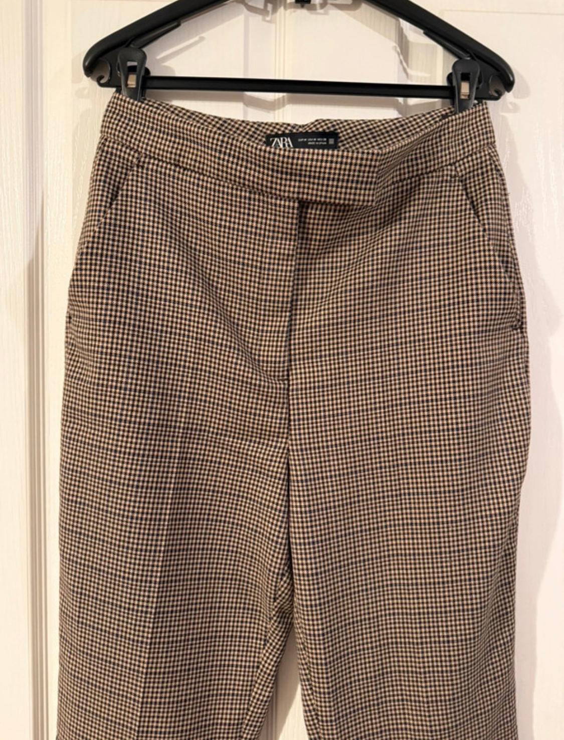 CHECKED FLARED TROUSERS - Image 9