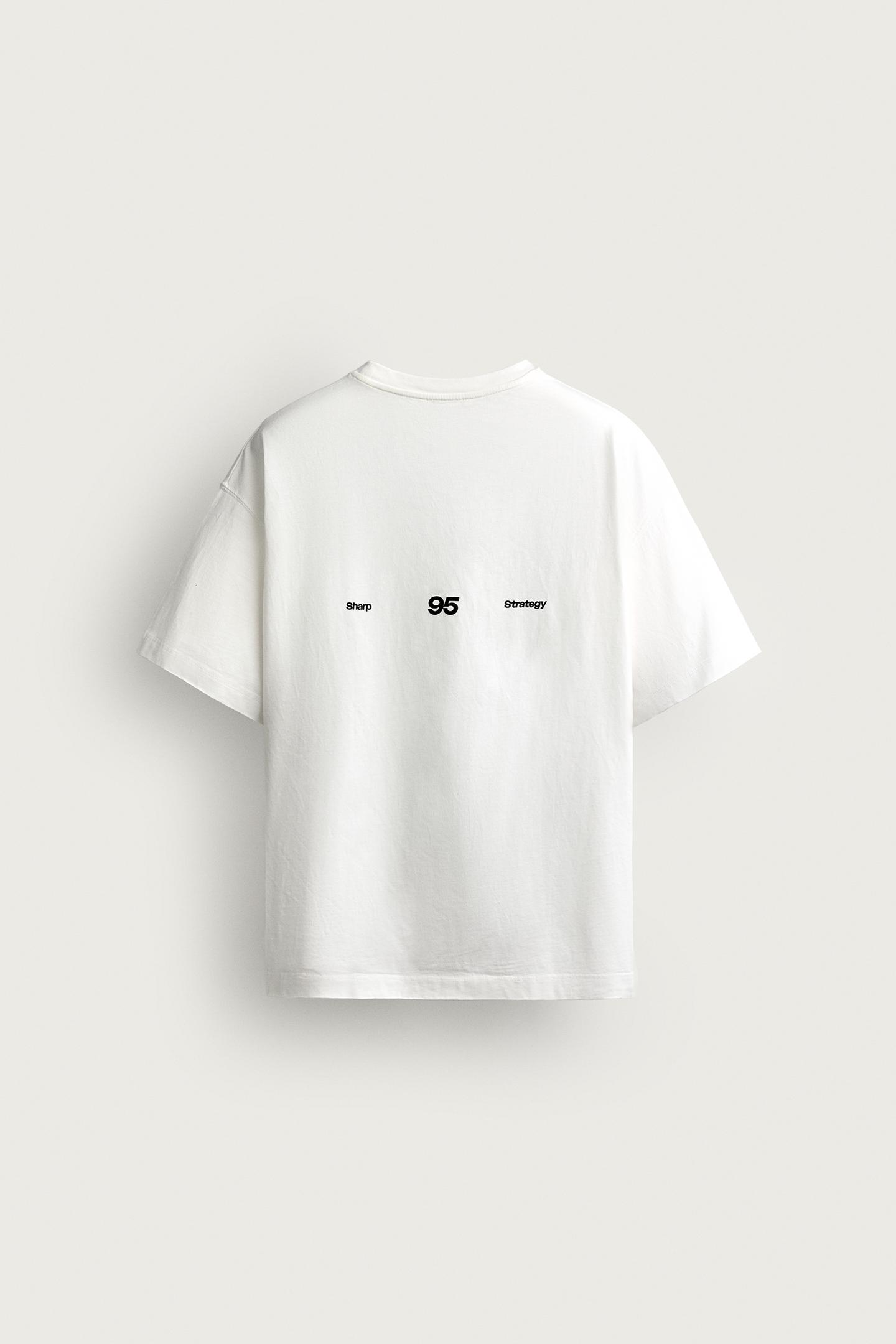 Мужская футболка Zara Relaxed Fit Playing Card Print, цвет: Белый — фото 7