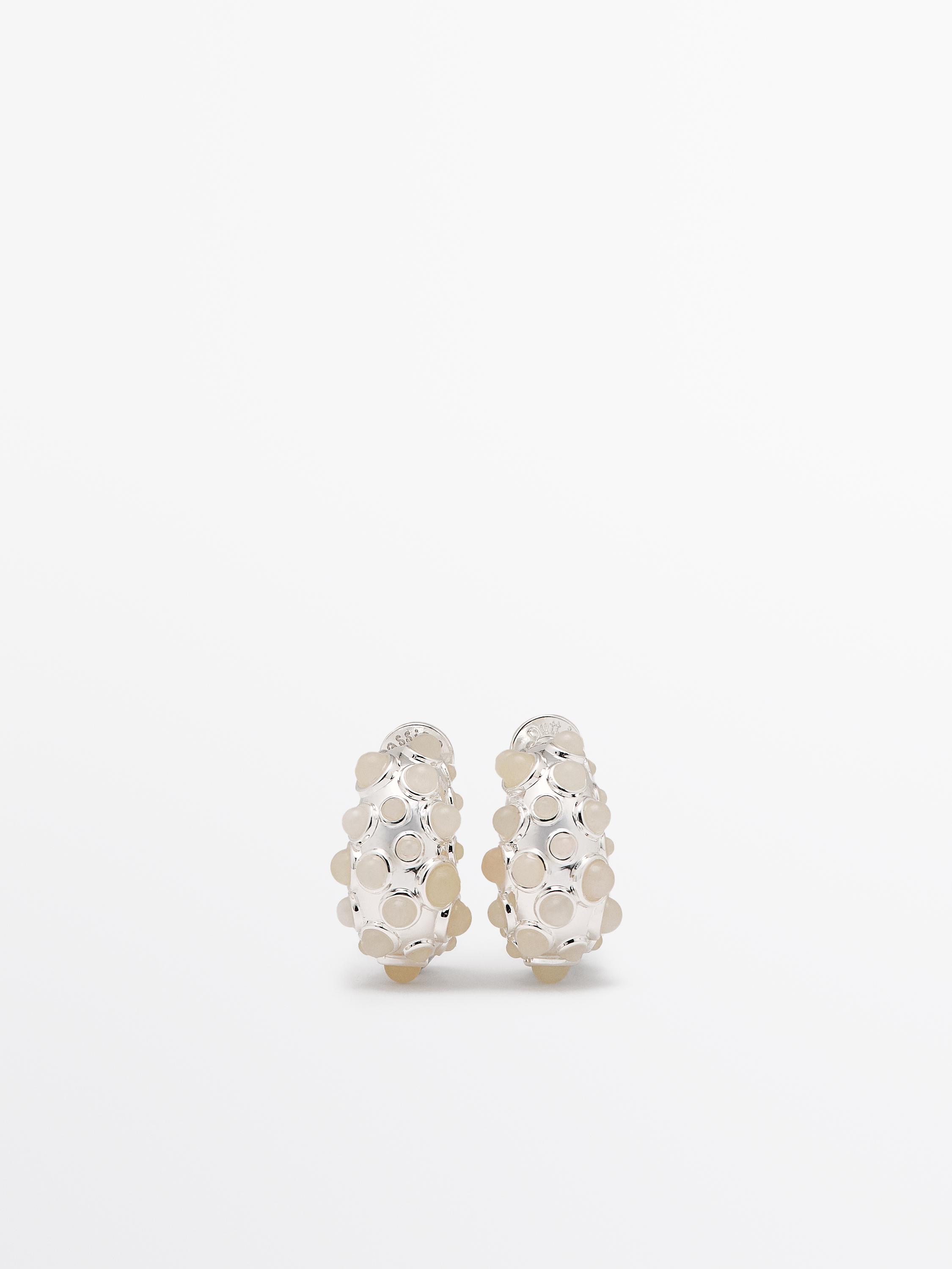 Droplet earrings with stones - Limited Edition - Silver Droplet earrings with stones - Limited Edition - Silver