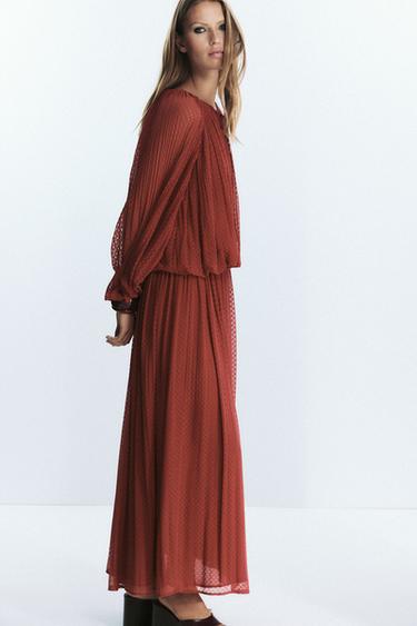 BLOUSE PLISSÉE À POMPONS - Tuile de Zara - Image 7