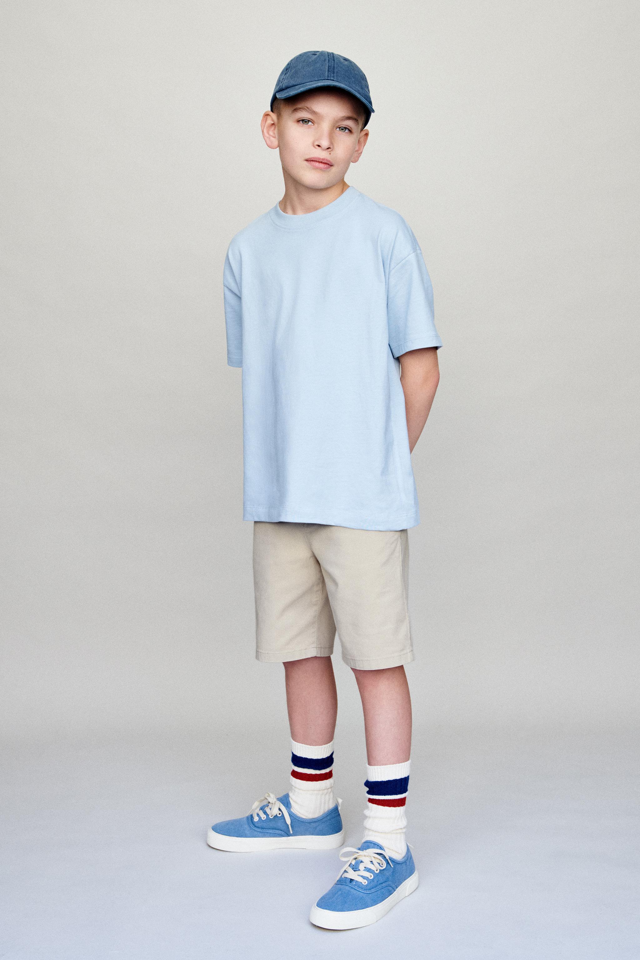 BASIC SLIM FIT CHINO SHORTS — Mid-ecru