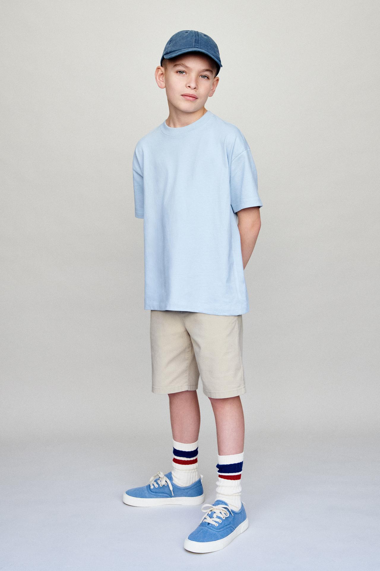 SLIM FIT CHINO SHORTS — Mid-ecru