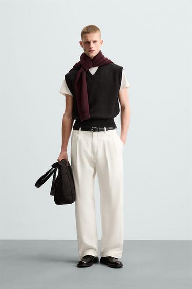 CROPPED FIT KNITTED WAISTCOAT - Black by Zara - Image 0
