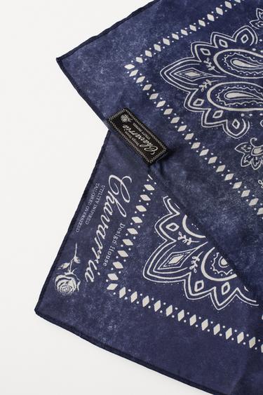 BANDANA PAISLEY 100% SOIE WILLY CHAVARRIA X ZARA - Bleu de Zara - Image 4