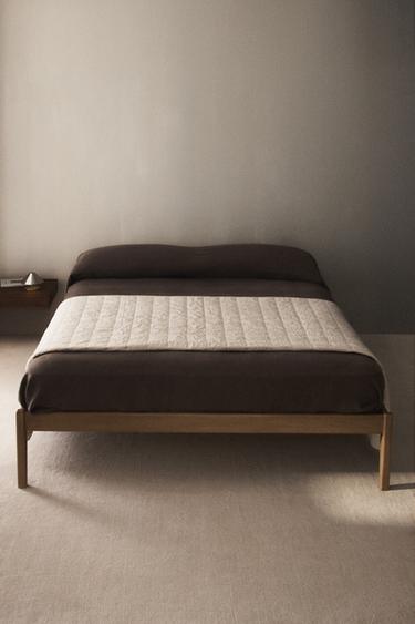 Zara OAK BED FRAME - Light beige - Image 0