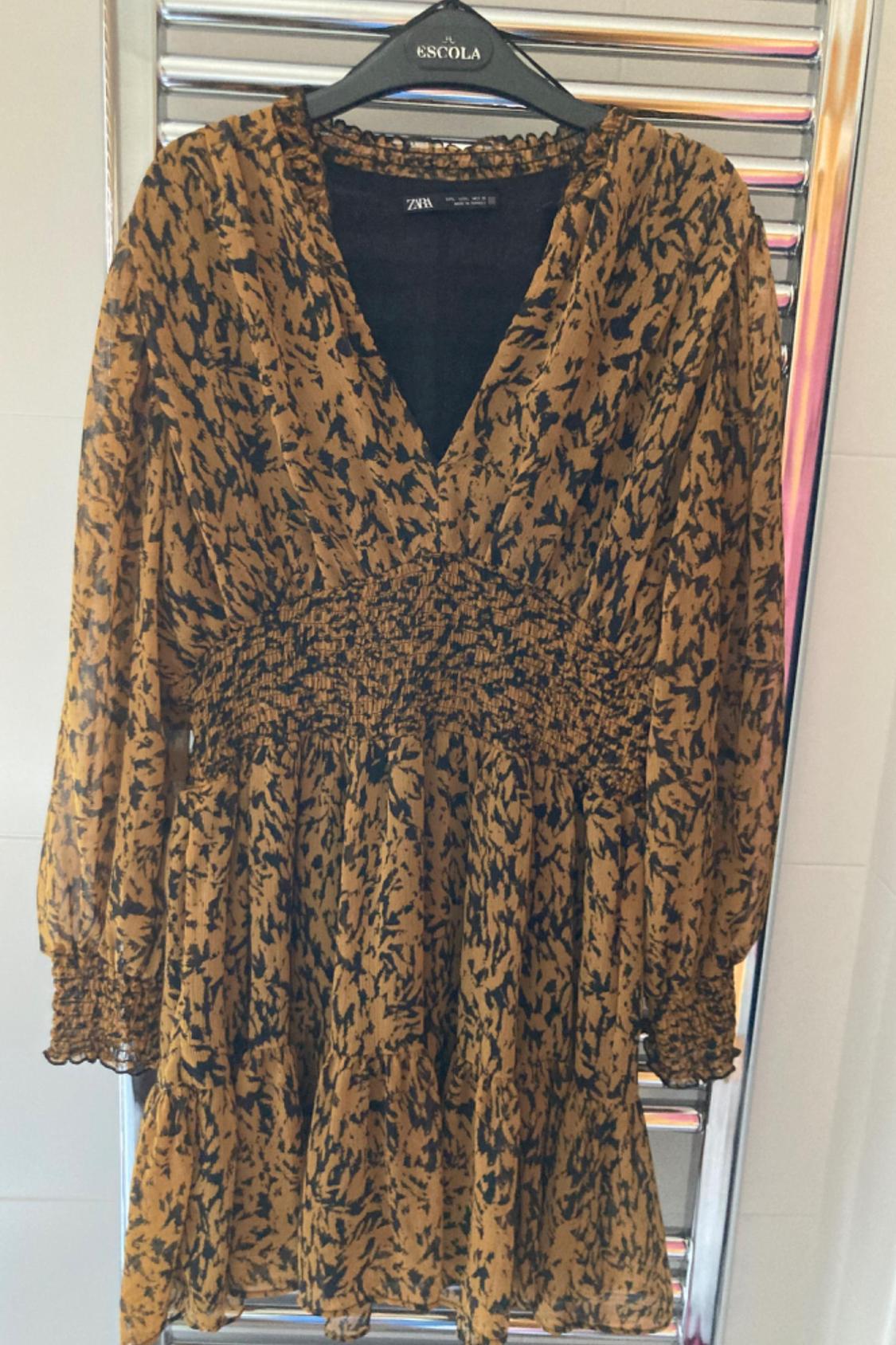 PRINTED DRESS WITH ELASTIC WAIST
