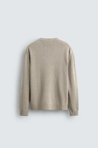 PULL RETORS MÉLANGE COTON - Sable / Chiné de Zara - Image 6