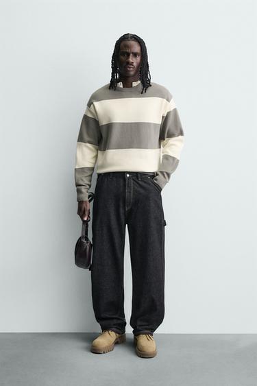 SOFT TEXTURED SWEATER - striped by Zara - Image 0