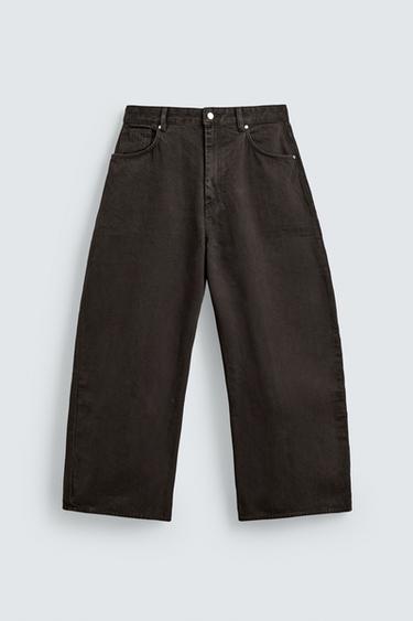 JEANS WIDE FIT - بني by Zara